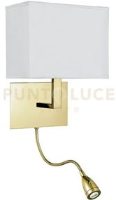 Applique da parete per hotel - metallo ottone satinato e paralume i...