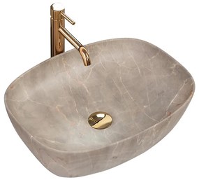 REA-U6647 - Lavabo da appoggio FREJA 39,5x51 cm ceramica/grigio/effetto marmo