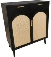 Credenza 2 Ante 2 Cassetti 80x40x92 cm Josine in Legno Nero