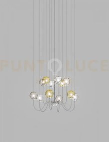Puppet sospensione 12p multicolore 1 cromo lucido 12 luci attacco g9