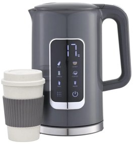 Bollitore con display LCD 1,7 l 2200W/230V grigio + tazza da viaggio 450 ml