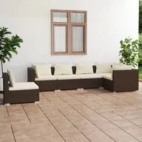 Set Divani da Giardino con Cuscini 6 pz in Polyrattan Marrone 3102322