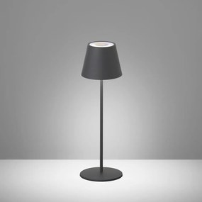 Lampada da tavolo dimmerabile a LED nera con sensore di movimento e paralume in metallo (altezza 38 cm) Tropea - Fischer &amp; Honsel