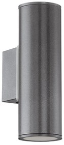 Applique Esterno Moderna Riga Metallo Grigio 2 Luce Gu10