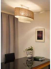 Duolla - Lampadario a plafone DOUBLE OVAL YUTE 2xE27/15W/230V marrone/color crema