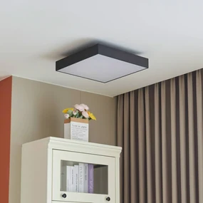 Lucande Plafoniera LED Leicy, nera, 40 cm, RGBIC, CCT