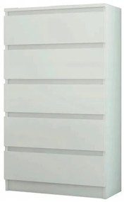 Cassettiera bianco lucido per bambini di qualità 121x40x70 cm