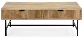 Tavolino da salotto di colore naturale in mango massiccio 60x120 cm Mundra – MOME