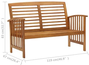 Set Divani da Giardino 3 pz in Legno Massello di Acacia