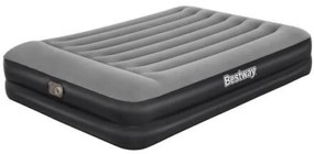 67403 Airbed Tritech Bicolor Nero/Grigio Matrimoniale Plus Floccato Cm 203X152X46 Pompa Elettrica Integrata e Sacca - Bestway