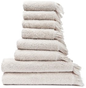 Set di 6 asciugamani crema e 2 asciugamani da bagno in 100% cotone - Bonami Selection