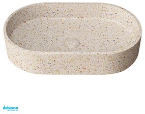 Lavabo D'Appoggio "Linus" Da 60x35 cm Finitura Fruitcake C/Piletta Di Scarico Inclusa