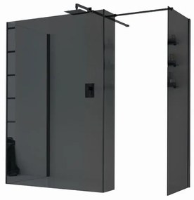 Box doccia walk-in L 68, H 200 cm, vetro 6 mm fumé