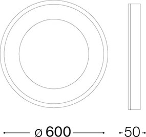Ideal Lux - Plafoniera LED da soffitto PLANET, 29W, 230V, CRI 90, Ø 60 cm, nero