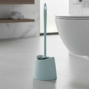 Portascopino wc da appoggio azzurro con setole nere