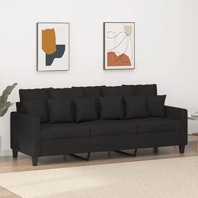 Divano A 3 Posti Nero 180 Cm İn Tessuto /