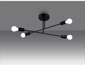 Sollux SL.1451 - Lampadario a sospensione con supporto rigido NORAH 4xE27/15W/230V nero