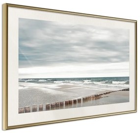 Poster  Chilly Morning at the Seaside  Cornice Quadri Cornice d'oro con passe-partout, Larghezza x Altezza Home decor 30x20