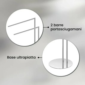 Piantana portasciugamani da appoggio in acciaio cromato Style