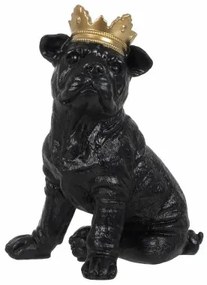 Statua Decorativa Nero Dorato Cane 15,5 x 18,4 x 25,5 cm