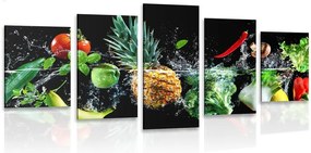 Quadri 5 pezzi – Frutta e verdura biologica