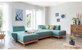 Divano letto angolare turchese (angolo destro/"U") Dazzling Daisy - Miuform