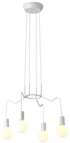 Lampadario a sospensione con filo BASSO 4xE27/40W/230V bianco