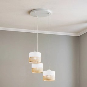 Lampada a sospensione Linobianco TK Lighting, dimmerabile, Bianco / Opale, Soggiorno / Sala da pranzo, Tessuto / Stoffa / Seta, Moderno, Lampada a sospensione