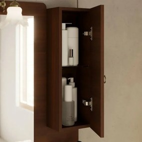 Mobile bagno a terra 105 cm noce con specchio lampada e pensile Romantica