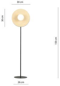 Piantana Moderno Brigid Acciaio Nero Marrone 1 Luce E14 Ip20