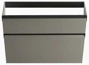 Mobile da bagno sospeso sotto lavabo Fusion L 79.5 x H 60 x P 45.5 cm grigio opaco, 2 cassetti