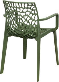 GEORGETA - poltrona moderna in polipropilene con decorazione