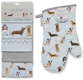 Set di strofinacci e guanto da forno Curious Dogs - Cooksmart ®
