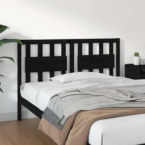 Testiera per letto nera 125,5x4x100cm in legno massello di pino