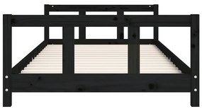 Giroletto per bambini nero 90x200 cm in legno massello di pino