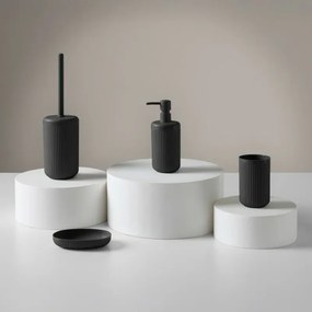 Porta spazzolini grigio in plastica cannettata rigida Arizona