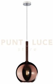 Sosp. cromo 1 luce media rame 1155cr-sm-ra