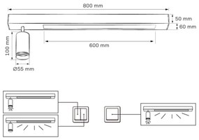 Plafoniera LED PARIGI LED/24W/230V + 1xGU10/10W nero