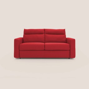 Cupido Divano letto materasso H18 cm e schienale alto in tessuto impermeabile simil cotone T13 rosso