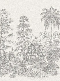 Jannelli & Volpi Carta da parati panoramica Mandalay - White Black Panel 6