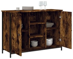 Credenza Rovere Fumo 100x35x70 cm in Legno Multistrato