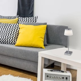 Rabalux 76013- LED Lampada da tavolo ricaricabile dimmerabile TAENA 4W/3,7V IP44 argento