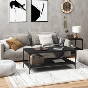 Tavolino Salotto Nero 100x50x40cm Legno Multistrato /