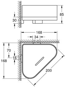 GROHE 41038000 - Piatto doccia angolare SELECTION, cromo lucido