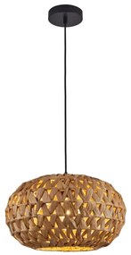 Lampadario a sospensione con filo HOSHI 1xE27/20W/230V diametro 38 cm canapa