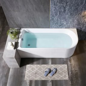 Vasca da bagno angolare lato destro 75x170 cm scarico incluso Corinne