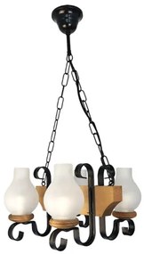 Brilagi - Lampadario a sospensione con catena QUEEN 4xE14/40W/230V faggio