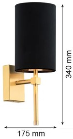 Argon 8035 - Applique ABRUZZO 1xE14/7W/230V ottone/nero