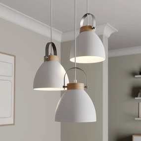 Lamkur Lampada a sospensione Bergen, 3 luci, rotonda, bianca