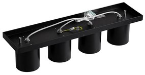 Faretto da soffitto moderno nero 4 luci - Tubo